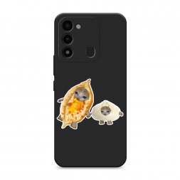 Матовый силиконовый чехол Грузинские котята на Tecno Spark 8C