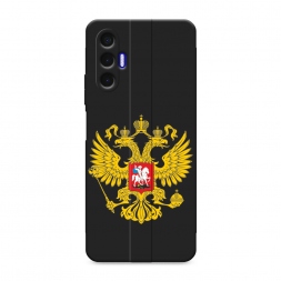 Матовый силиконовый чехол Государственный герб на Tecno Pova 3