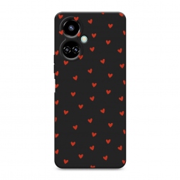Матовый силиконовый чехол Red hearts на Tecno Camon 19 Pro 4G