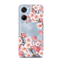 Силиконовый чехол Большая сакура на Tecno Pop 6 pro