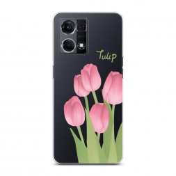 Силиконовый чехол Тюльпаны рисунок 1 на Oppo Reno 8 4G