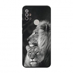 Матовый силиконовый чехол Львиная пара на Lenovo K13 Note