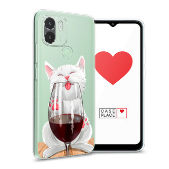 Силиконовый чехол Кот с бокалом на Xiaomi Redmi A2 Plus