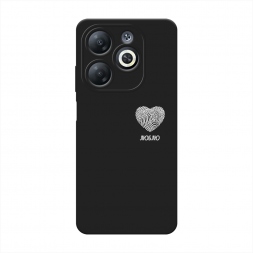 Матовый силиконовый чехол Отпечаток сердца белый на Infinix Smart 8 HD