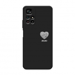 Матовый силиконовый чехол Отпечаток сердца белый на Xiaomi Redmi Note 11 5G