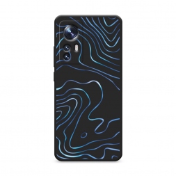 Матовый силиконовый чехол Blue lines на Xiaomi 12