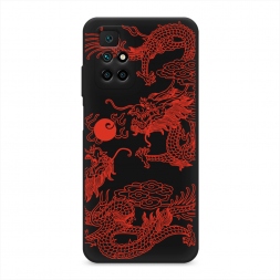 Матовый силиконовый чехол Красный азиатский дракон на Xiaomi Redmi Note 11 4G China