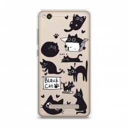����������� ����� Black cat doodles �� Xiaomi Redmi 4A