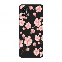 Матовый силиконовый чехол Весенние бутоны на Tecno Pova 2