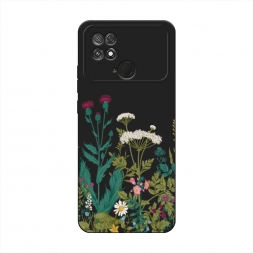 Матовый силиконовый чехол Дикие полевые цветы на Xiaomi Poco C40