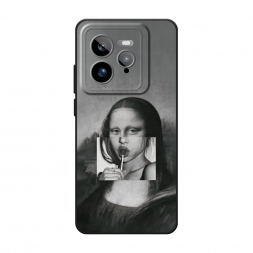 Матовый силиконовый чехол Mona Lisa sucking lollipop на Realme GT 7 Pro