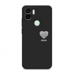 Матовый силиконовый чехол Отпечаток сердца белый на Xiaomi Redmi A2 Plus