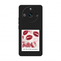 Матовый силиконовый чехол Полароид губы 1 на Realme 11 Pro