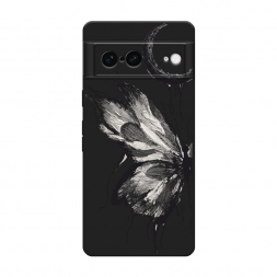 Матовый силиконовый чехол Чернильная бабочка на Google Pixel 7