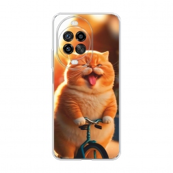 Силиконовый чехол Кот на велике на Huawei Nova 14 Pro