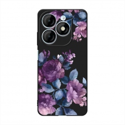 Матовый силиконовый чехол Purple Blossoms на Itel P55