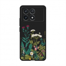 Матовый силиконовый чехол Дикие полевые цветы на Xiaomi Redmi K70 5G