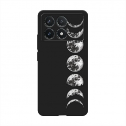 Матовый силиконовый чехол Фазы луны на Xiaomi Redmi K70 5G