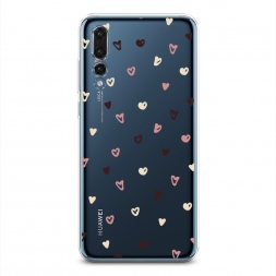 Силиконовый чехол Сердечки паттерн рисунок на Huawei P20 Pro