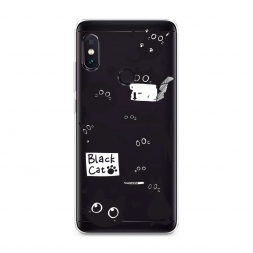 ����������� ����� Black cat doodles �� Xiaomi Redmi Note 5/Note 5 Pro