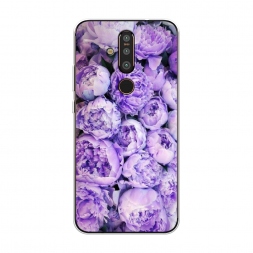 Силиконовый чехол Пионы сиреневые на Nokia X71