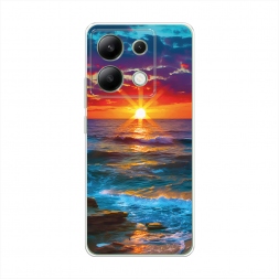 Силиконовый чехол Море на фоне заката на Xiaomi Redmi Note 13 4G (Global)