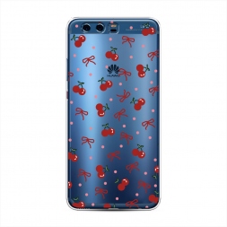 Силиконовый чехол Вишни и ленточки на Huawei P10 Plus