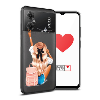 Силиконовый чехол Автостопом самолетом на Xiaomi Poco M4 5G