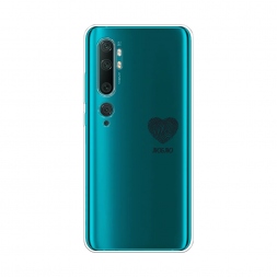 Силиконовый чехол Отпечаток сердца черный на Xiaomi Mi Note 10/Mi Note 10 Pro