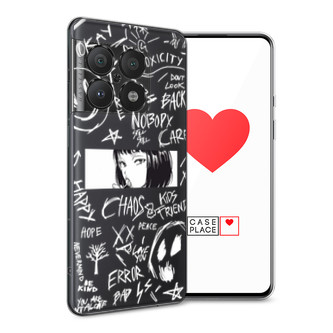Силиконовый чехол Manga graffiti white на OnePlus 10 Pro