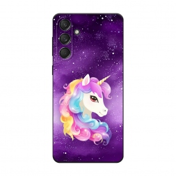 Матовый силиконовый чехол Кудрявый единорог на Samsung Galaxy M55