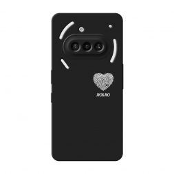 Матовый силиконовый чехол Отпечаток сердца белый на Nothing Phone 3a