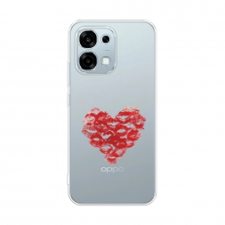 Силиконовый чехол Сердечко из поцелуев на Oppo A6 Pro
