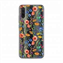 Силиконовый чехол Маки и васильки фон на Xiaomi Mi A3