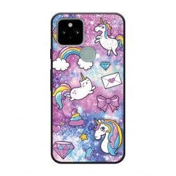 Матовый силиконовый чехол Rainbow doodles на Google Pixel 5A