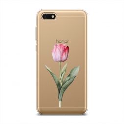 Силиконовый чехол Розовый тюльпан фото на Huawei Y5 Lite (2018)