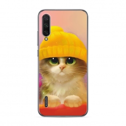 Силиконовый чехол Котенок в желтой шапке на Xiaomi Mi A3