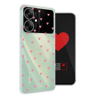 Силиконовый чехол Маленькие розовые сердечки на Xiaomi Redmi 13R 5G