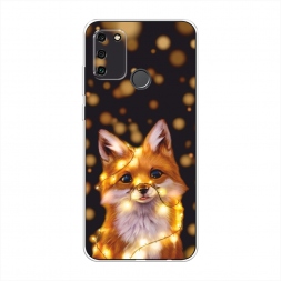 Силиконовый чехол Лиса с гирляндой на Honor 9A