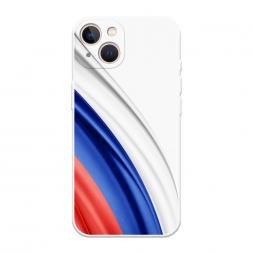 Soft touch белый Флаг России уголок на iPhone 13