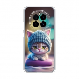 Силиконовый чехол Котик в голубой шапочке на Honor Magic 7