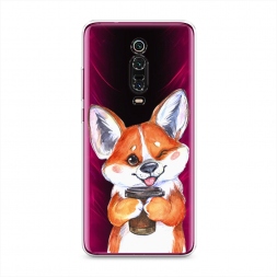 Силиконовый чехол Корги с кофе на Xiaomi Redmi K20 Pro