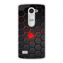 Силиконовый чехол Соты красные на LG Leon (H324)