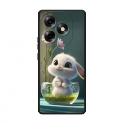Матовый силиконовый чехол Крольчонок в вазе на Itel S23 Plus