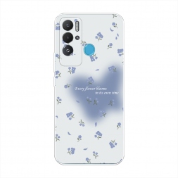 Силиконовый чехол Blooms in time blue на Tecno Pova Neo