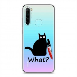Силиконовый чехол Котик с ножом на Xiaomi Redmi Note 8