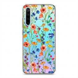 Силиконовый чехол Маки и васильки фон на Xiaomi Redmi Note 8