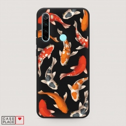 Матовый силиконовый чехол Рыбки карпы кои на Xiaomi Redmi Note 8