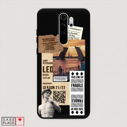 Матовый силиконовый чехол Санкт-Петербург коллаж на Xiaomi Redmi Note 8 Pro