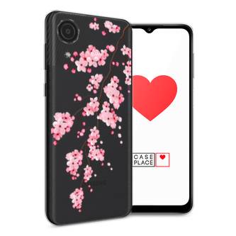 Силиконовый чехол Розовая сакура на Samsung Galaxy A03 Core
